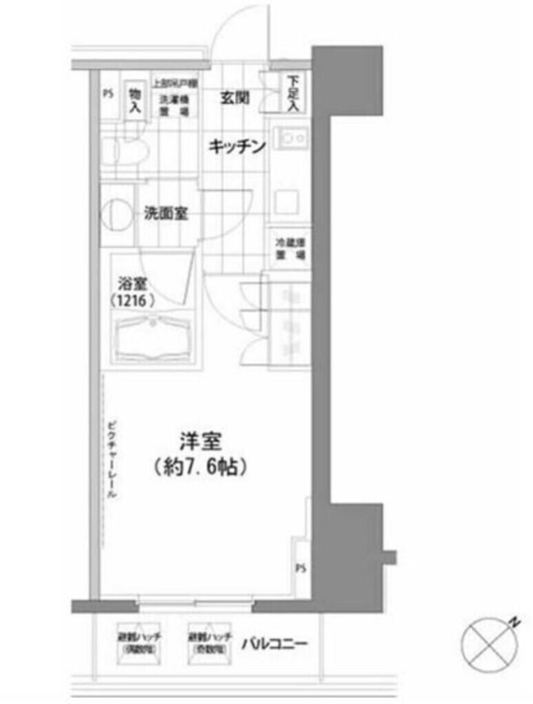 パークハビオ渋谷(1K/11階)の間取り写真