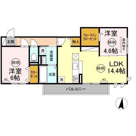 DーRESENA 江平中町(2LDK/3階)の間取り写真