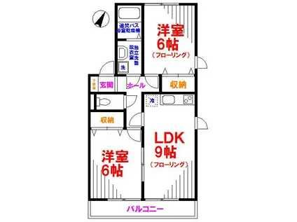 パルシャルマン(2DK/2階)の間取り写真