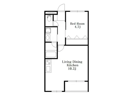 パラシオ西荻(1LDK/3階)の間取り写真