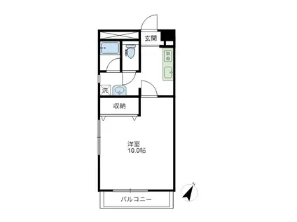 リバーウィンズ(1K/2階)の間取り写真