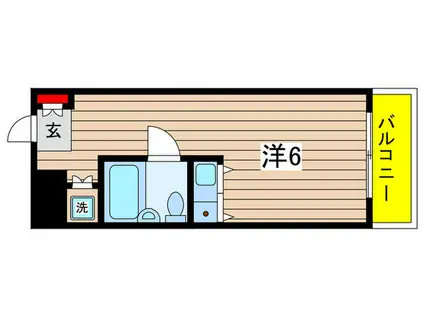 テラス向ヶ丘(ワンルーム/1階)の間取り写真