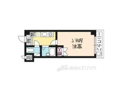 アミティ北白川(1K/1階)の間取り写真