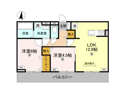 D-REGALO日光S(2LDK/2階)の間取り写真