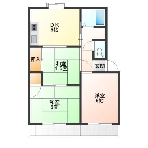 コーポ小林(3DK/1階)の間取り写真