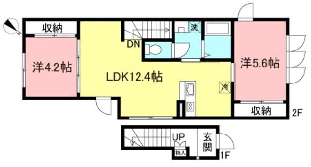 CALM BAY(2LDK/1階)の間取り写真