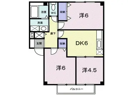 セレクトハイム(3DK/2階)の間取り写真