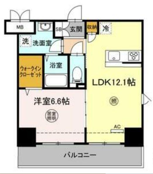 レガーロ仙台駅東(1LDK/7階)の間取り写真