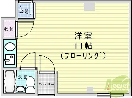 グローバル南豊中(ワンルーム/2階)の間取り写真