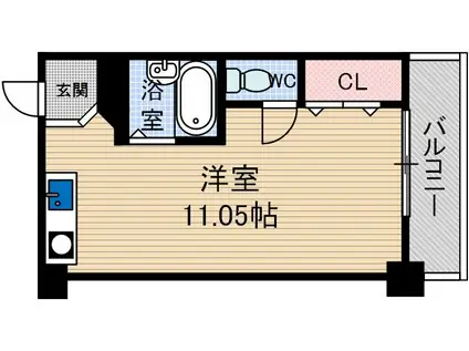 総持寺駅前グリーンハイツ1号館(ワンルーム/4階)の間取り写真