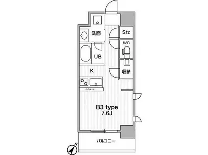 JMF RESIDENCE 町田(ワンルーム/2階)の間取り写真
