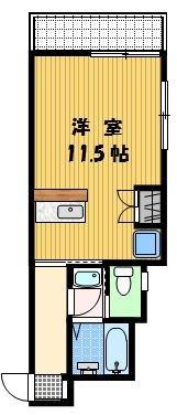 コフレⅡ(ワンルーム/1階)の間取り写真