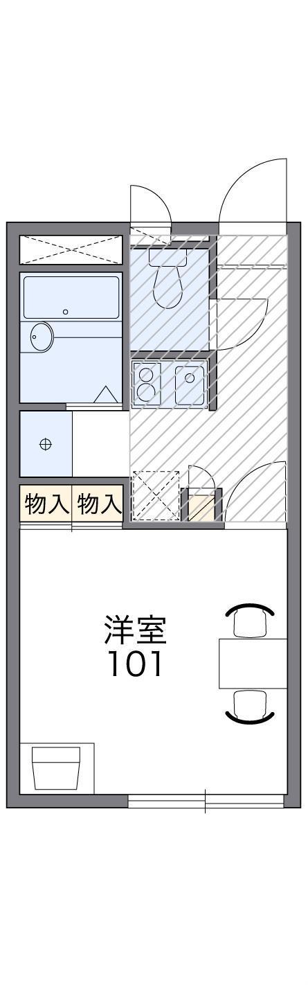 レオパレスI TO U(1K/2階)の間取り写真