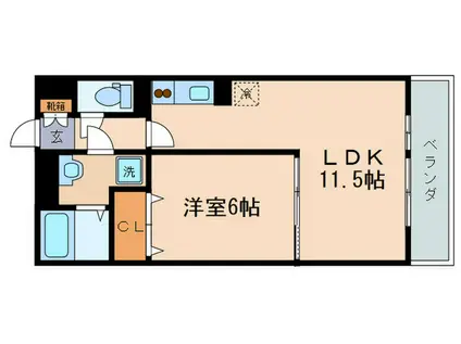 ディオネオーラ(1LDK/3階)の間取り写真