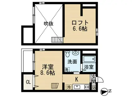 VAIL(1K/2階)の間取り写真