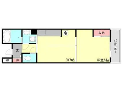 ヴィラナリー長田(1DK/6階)の間取り写真