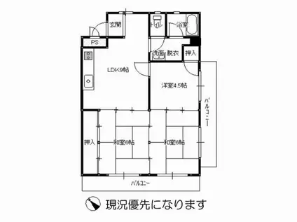 サンテラス保田窪(3DK/3階)の間取り写真