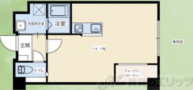 GARDEN SIDE OUJI(ワンルーム/1階)の間取り写真