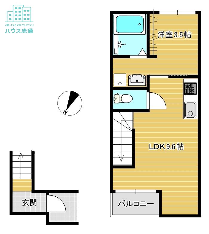 ルミエール(1LDK/2階)の間取り写真