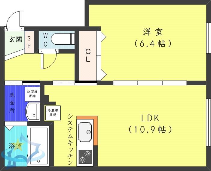 MARUYAMA RH HILLS(1LDK/1階)の間取り写真