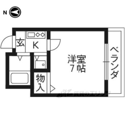 荒木マンション(1K/3階)の間取り写真