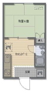 カーサラパス(1K/1階)の間取り写真