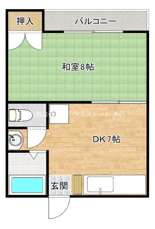 ハイツメロー(1DK/2階)の間取り写真