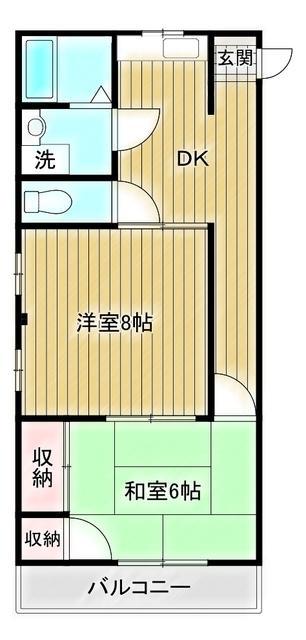 島根ハイツ(2DK/2階)の間取り写真