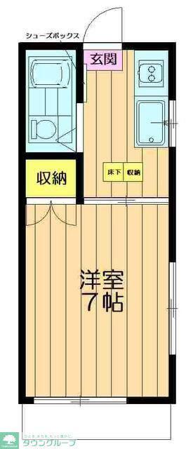 コーポ境(1K/1階)の間取り写真