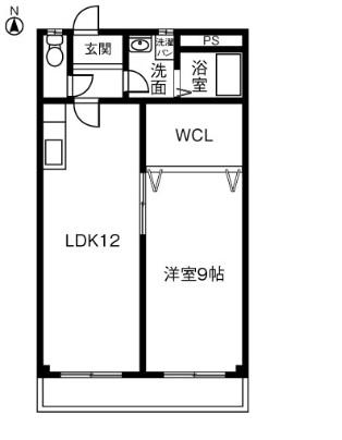 メゾンカーサ(1LDK/3階)の間取り写真