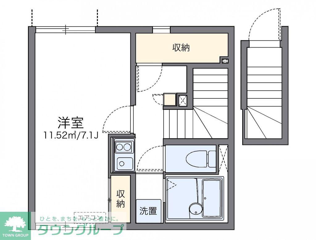 レオネクストファーストリッチ(1K/2階)の間取り写真