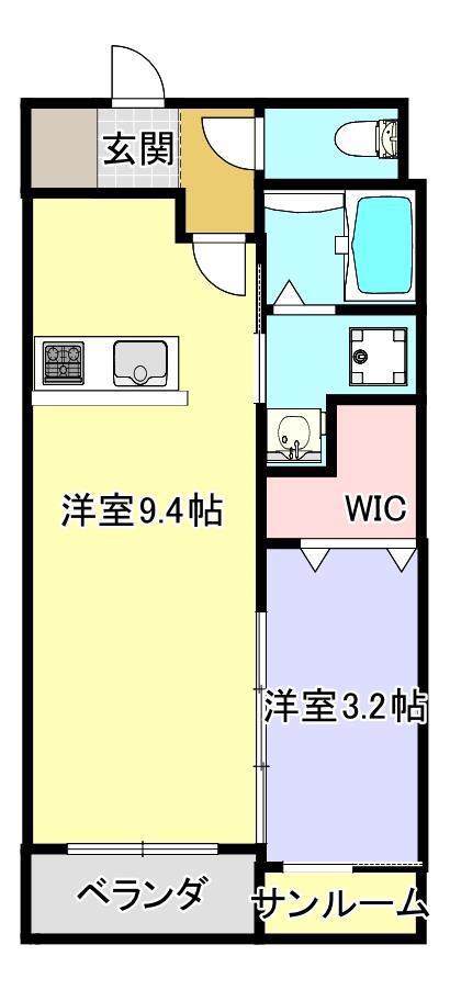 ETERNAL定次(1LDK/1階)の間取り写真