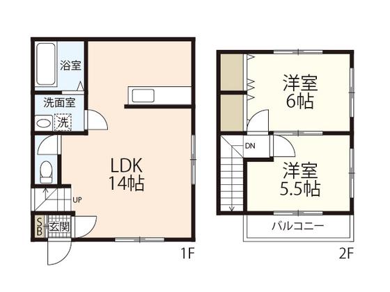 メゾンソレイユ(2LDK/2階)の間取り写真
