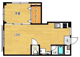 スリム太宰府(1LDK/1階)の間取り写真