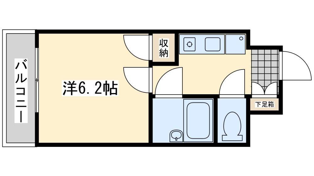 ギャラン黒崎(1K/8階)の間取り写真