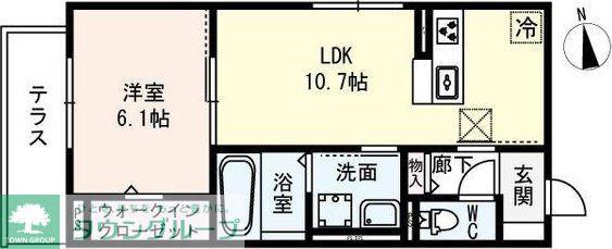 D-ROOM名駅E棟(1LDK/1階)の間取り写真