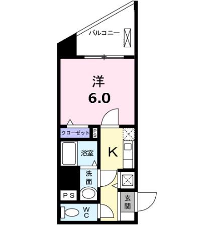 エルシェ 横濱(1K/2階)の間取り写真