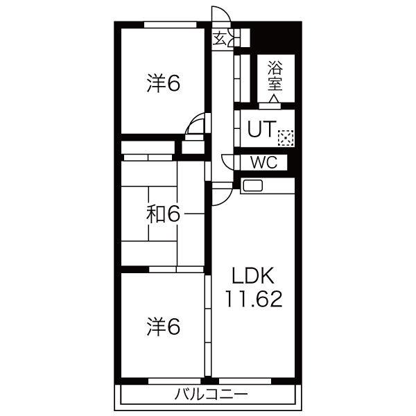 COMFORT高蔵寺(3LDK/1階)の間取り写真