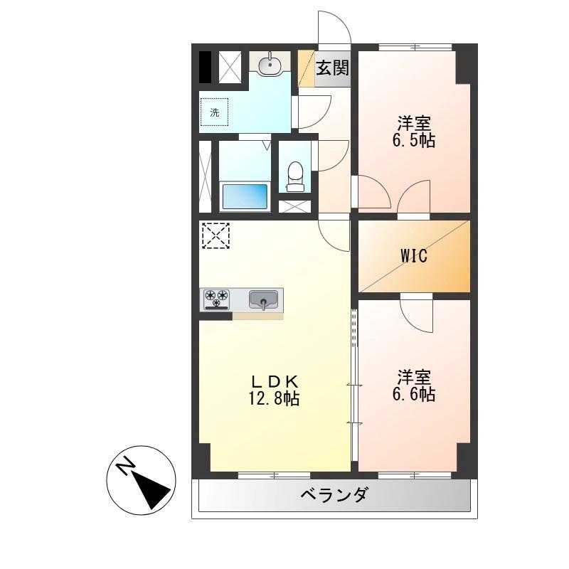 グラースリオ(2LDK/1階)の間取り写真