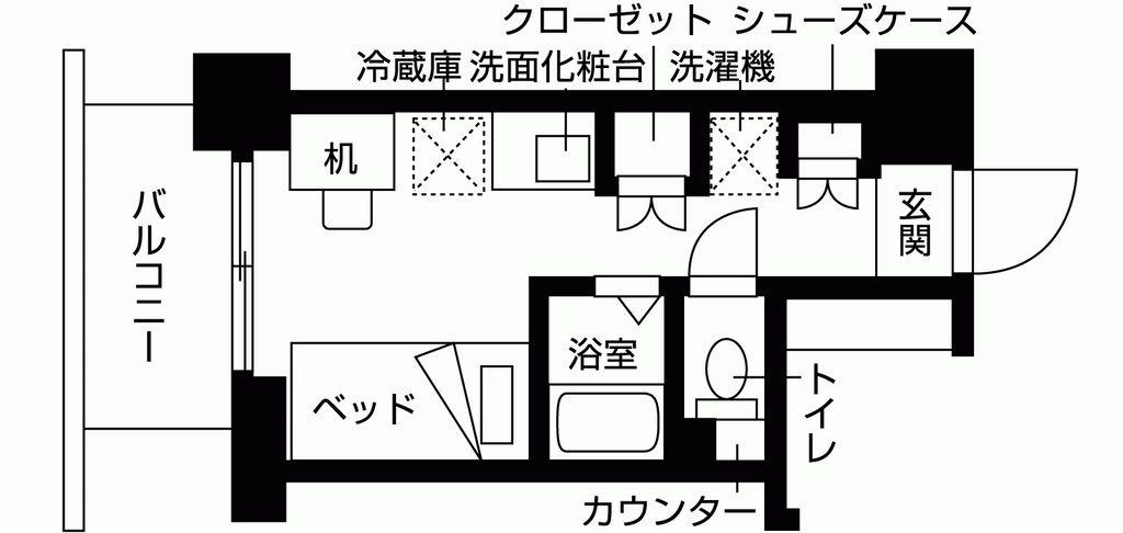 レジディア浦安III(ワンルーム/2階)の間取り写真