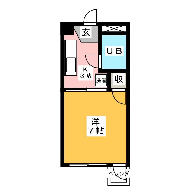 ホワイトベース(1K/3階)の間取り写真