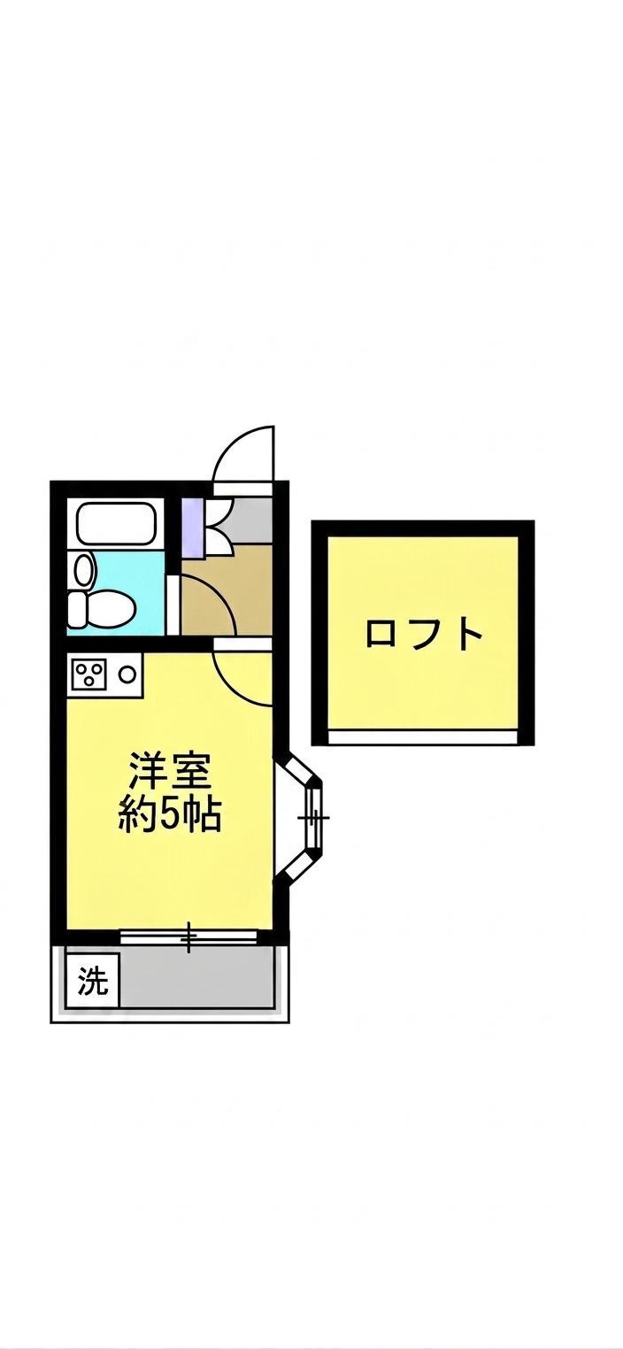 コモド衣笠(1K/2階)の間取り写真