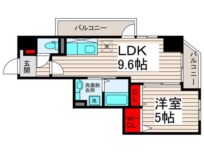 メゾン カルム NO.2(1LDK/2階)の間取り写真