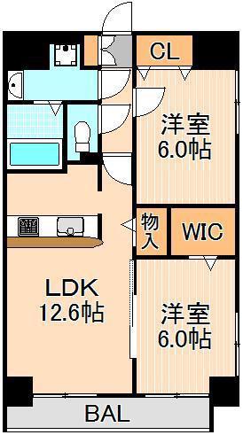 GRAND CHARIOT(1K/4階)の間取り写真
