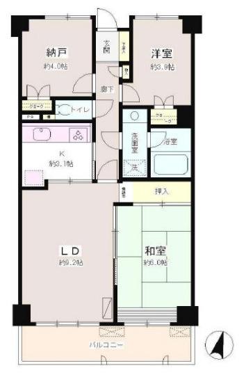 ル・クール本駒込(3LDK/2階)の間取り写真