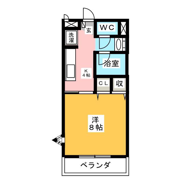 ノーブルFUJII B棟(1K/1階)の間取り写真
