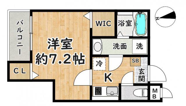 BEST VILLAGE 三反田(1K/1階)の間取り写真