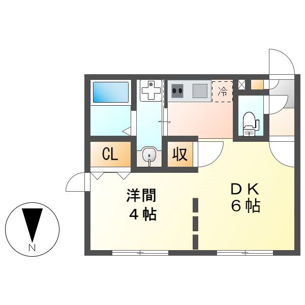 BRANCHE上前津(1DK/5階)の間取り写真