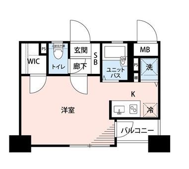 マイナビステイミライエ六本木(ワンルーム/8階)の間取り写真