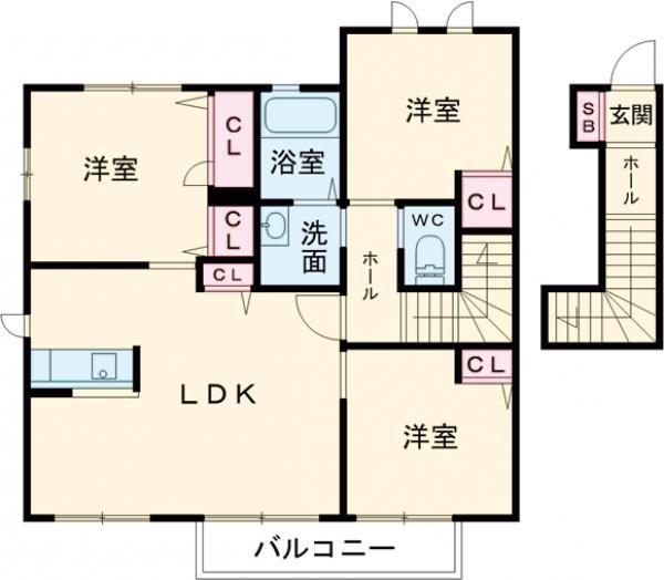 ディアス花 (3LDK/2階)の間取り写真